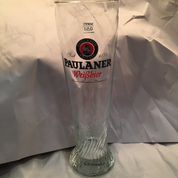 Paulaner Weißbier Weissbier Swirl Pattern Beer Glass 0.5L 10" München Brewery - Picture 4 of 6
